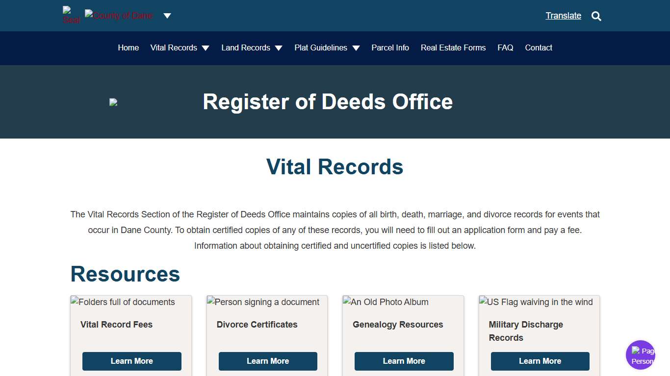 Vital Records Register of Deeds